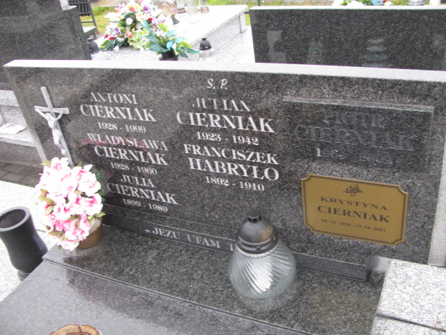 Antoni Cierniak 1928 Brzesko - Grobonet - Wyszukiwarka osób pochowanych